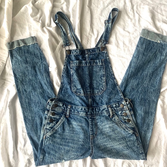 Acid Wash Women's Denim Overalls - Picture 5 of 5